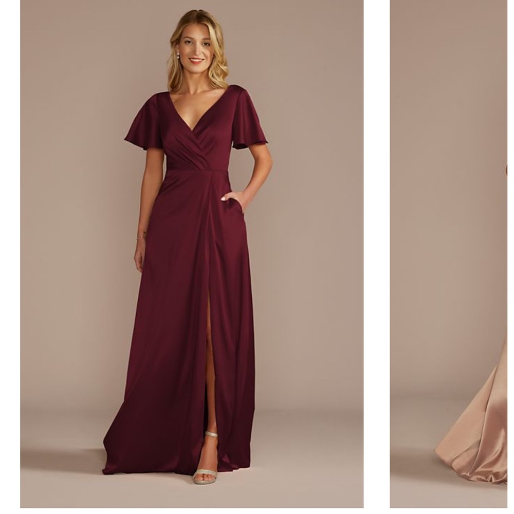 Wine David’s bridal bridesmaid dress